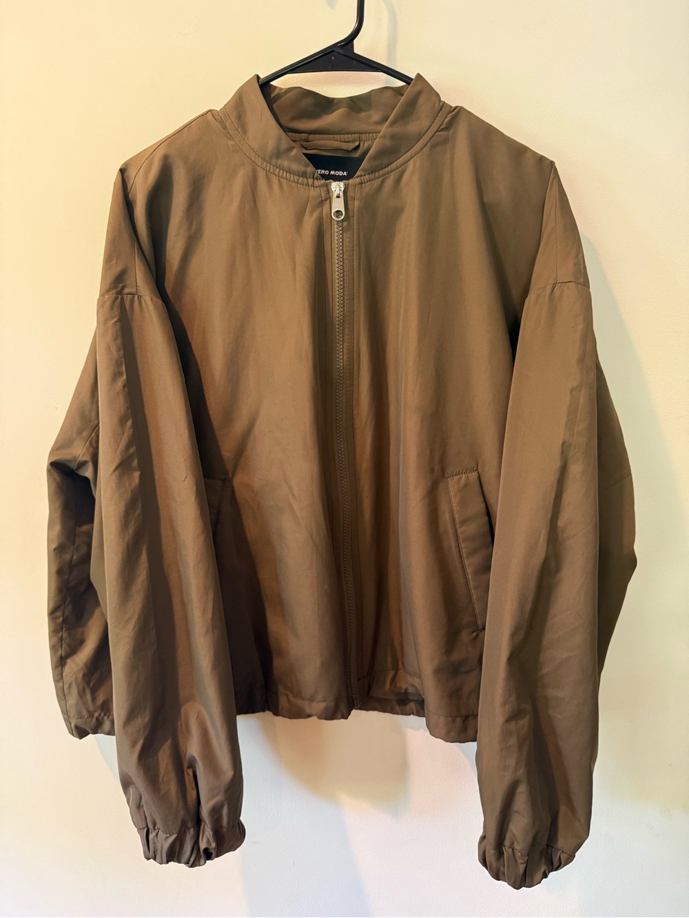 Green/Brown Cropped Bomber Jacket